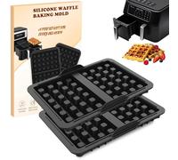 Airfryer Accesorios Waffle Insertar Ninja Hot Air Fryer Accesorios, Compatible con Ninja AF400EU, SL451EU, SL400EU y AF500EU Doble Bandeja para hornear Insertar, 2 Piezas Silicona Belga Waffle Molde