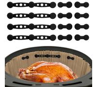 Airfryer - Imanes para papel de horno (4 unidades, silicona magnética, soporte para papel de horno en freidoras de aire caliente, solución perfecta para todas las freidoras de aire caliente, negro)