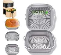 Airfryer Molde De Silicona, 2 Unidades, 20 CM, Plegable, Papel De Horno De Silicona Para Accesorios De Freidora De Aire Caliente, Reutilizable, Compatible Con 5,5 L-6,4 L, Cosori, Ninja, Torre,