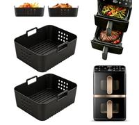 Airfryer - Molde de silicona exclusivo para Philips Airfryer 4000 Series Stacked Dual Basket 10L, 2 accesorios para freidora de aire caliente Philips NA460/NA462, reutilizable Air Fryer silicona