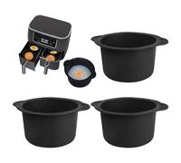 Airfryer - Molde de silicona para freidora de aire caliente (3 unidades, para freidora de aire caliente Cosori/Philips/Ninja/Tefal y varios moldes de huevos), color negro