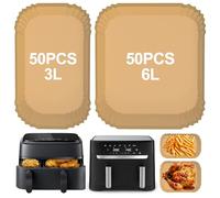 Airfryer - Papel de horno para freidora de aire caliente de la serie 3000/5000 de Philips Airfryer Dual Easy Fry, 6 L/3,1 L, 100 unidades, accesorios para freidoras de aire