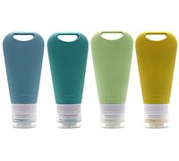 AIRFUL 4 Frascos de Silicona Recargables a Prueba de Fugas, Contenedores de Viaje para Crema Solar, Champú, Loción, Gel, Ducha, Cosméticos (90 ml)