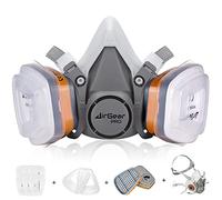 AirGearPro M-500 A1P2 Máscara Respiratoria Antigás Antipolvo Reutilizable | Respirador reutilizable con filtros para Pintar, Lijado, Construcción, Bricolaje | Antigás y antipolvo
