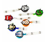 Airgoesin 6 pcs Dessin animé SUPERHEROE rétractable badge Reel support pour cartes de visite et étiquette Nom carte avec clip de ceinture mignon Dessin animé Cadeau