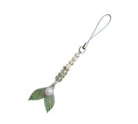 AIRHSKWI Abalorio de teléfono de sirenas de moda con diseños elegantes, cordón resistente para teléfono, accesorio de moda para estilos en camino, tela/plumas
