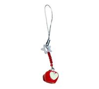 AIRHSKWI Colgante de corazón con diseño de estrella dulce para teléfono, correa de bolsillo, llavero de Navidad, decoración de cuentas para llaves, bolso y bolso, tela/plumas