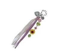 AIRHSKWI Dije de cinta de girasoles para bolsos y mochilas, llavero de cuentas coloridas para cumpleaños o vacaciones