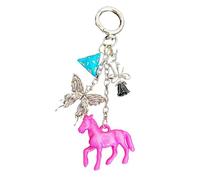 AIRHSKWI Elegante llavero de cuerda tejida con dados 3D y llavero de caballo, hecho a mano, accesorios para entusiastas de la moda