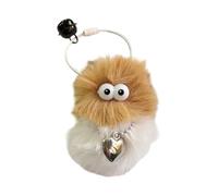 AIRHSKWI Llavero de bola de carbón, colgante de bolso de mano, diseño de caricatura, briquetas, colgante de bolsa de felpa para fiestas diarias, tela/plumas