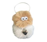 AIRHSKWI Llavero de bola de carbón, colgante de bolso de mano, diseño de caricatura, briquetas, colgante de bolsa de felpa para fiestas diarias, tela/plumas