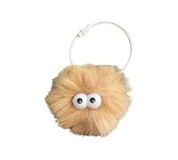 AIRHSKWI Llavero de bola de carbón, colgante de bolso de mano, diseño de caricatura, briquetas, colgante de bolsa de felpa para fiestas diarias, tela/plumas
