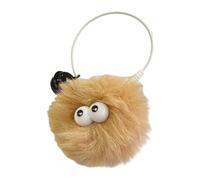 AIRHSKWI Llavero de bola de carbón, colgante de bolso de mano, diseño de caricatura, briquetas, colgante de bolsa de felpa para fiestas diarias, tela/plumas