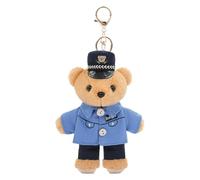 AIRHSKWI Llavero de oso de policía de peluche suave para uso diario, tela/pluma