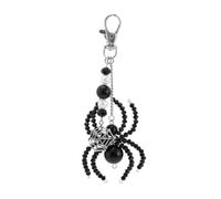 AIRHSKWI Llavero divertido de arañas de Halloween, llavero de aleación, llavero de moda, mochila para entusiastas de Halloween, tela/plumas