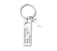 AIRHSKWI Llavero elegante de acero inoxidable, llavero de agradecimiento para empleados, llaves de coche, joyería para mujeres y niñas, tela/plumas