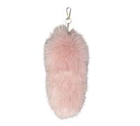 AIRHSKWI Llavero largo con colgante de cola de animal de piel sintética para bolso de mano, accesorio de teléfono, decoración de llaves de coche y accesorios, 40 cm, Aleación de acero, pluma, tela