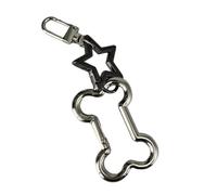 AIRHSKWI Llaveros modernos de hueso hueco, accesorio para llaves pequeñas, dije único, elegante, regalo para personas de moda, tela/plumas