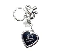 AIRHSKWI Marco de fotos, llavero con colgante de corazón de amor, aleación resistente, accesorio de moda para hombres y mujeres, trajes elegantes, tela/plumas