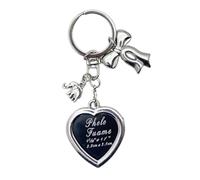 AIRHSKWI Marco de fotos, llavero con colgante de corazón de amor, aleación resistente, accesorio de moda para hombres y mujeres, trajes elegantes, tela/plumas