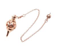 AIRHSKWI Péndulos colgantes de cobre para radiestesia y chakras, curación, meditación, herramienta espiritual, accesorio para mujeres y hombres, Aleación de acero, pluma, tela