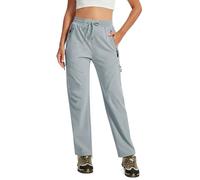 AIRIKE Pantalones Trekking Mujer Pantalones de Senderismo Impermeables Pantalon Cargo Elasticos Verano Pantalones de Trabajo con Bolsillos Cargo Ligeros al Aire Libre Gris EU 2XL