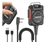 Airiton Micrófono de mano con volumen ajustable, AR-158, micrófono de hombro recargable, micrófono de radio, micrófono para Baofeng UV-5R mini BF-F8HP PRO AR-5RM UV-21R UV-32 para Walkie Talkies
