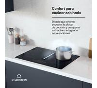 AirJet 70cm 4 Fuegos Placa de Inducción con Extractor Integrado Negro