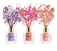 Airkeep Difusor de Aromas 50ml*3, Lavender Thyme, Sandalwood Rose, Cherry Blossom Ambientador Hogarcon 8 Varillas Ambientador, Difusor de Fragancia