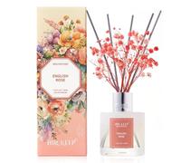 Airkeep Difusor de Aromas English Rose Ambientador Hogar con 8 Varillas Ambientador Difusor de Fragancia para Baño, Apartamento, Decoración del Hogar, 100ml