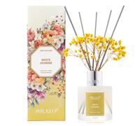 Airkeep Difusor de Aromas White Jasmine Ambientador Hogar con 8 Varillas Ambientador Difusor de Fragancia para Baño, Apartamento, Decoración del Hogar, 100ml