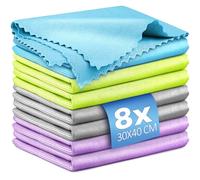 Airlab 8X Bayeta Cristales Sin Pelusa, Paños Magicos Limpiacristales, Ballets de Microfibra, Paños de Limpieza para Coches Ventanas, Trapos Abrillantador para Espejos Hogar Bar Cocina Vajilla, 40x30cm