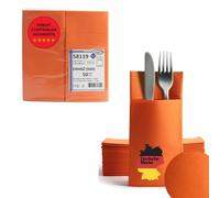 Airlaid Cubiertos Servilletas Naranja de Montado gefaltene Servilletas con ranura einfarbig 40 x 40 cm Plástico similar a 50 unidades por paquete pliegue 18 Premium Calidad - Estuche para cubertería