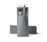 Airlaid - Servilletas para cubiertos con servilleta (32 x 40 cm, 1250 unidades), color gris
