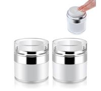 Airless Pump Crema Dispensadork,2 Frascos Botellas de Aire Rellenables,Portatil Tarro Crema Al Vacio,Vacío Botes Rellenables Cosmetic Cream Jar,Airless Pump Tarros,Contenedor Cosmeticos Sin Aire