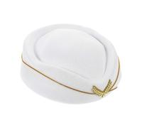 Airline Stewardess Hat Stage Performance Hat Flight Attendant Hat Stewardess Cosplay Accessories Beige