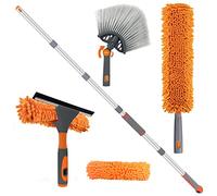 AIRLIWELL Limpiador de ventanas y plumero, set de limpieza de ventanas para techos altos con mango telescópico, extensible y limpiaparabrisas