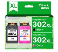 AIRLYSIS 302XL - Cartuchos de tinta de repuesto para HP 302 XL, color negro para HP DeskJet 3630 3632 3639 Envy 4520 4525 4527 OfficeJet 3831 3833 3830 (1 negro, 1 tri-color)