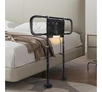 Airminti Cama para adultos mayores, barra de apoyo ajustable en altura, con bolsa de almacenamiento, ayuda para levantarse, sensor de movimiento senior, luz, 180 kg (60 x 70 x 103 cm)