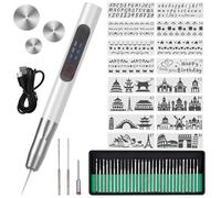 Airminti Grabado Pluma, Lápiz de grabado eléctrico, herramienta de grabado inalámbrica portátil, grabador de batería USB, grabador giratorio portátil para grabar joya