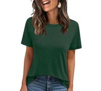 AirMood Camiseta Casual de Verano con Cuello Redondo para Mujer, Verde, XXL