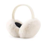 Airmoon Orejeras para mujer, calentadores de orejas de invierno, suaves y cálidas, de forro polar, fundas para orejas para clima frío, blanco, talla única