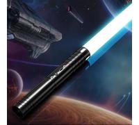 Airmsa Sable de luz, Sable de luz RGB 15 Colores, USB Recargable con Sonido FX, Espada de luz, Juguete para niños, Halloween, Guerra Galaxia, Cosplay (1 PC)