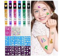 AIRNOGO Rotuladores Tatuajes Niños, Tatuajes Temporales Purpurina Niñas