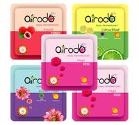 AIRODO Ambientador Power Pocket Gel para baño e inodoro, potenciador de fragancia, dura hasta 30 días, mezcla variada, aromas frutales, cítricos, florales, (paquete de 5) bloques (5 x 10 ml)