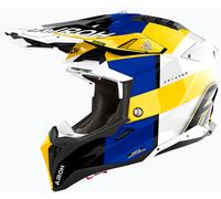 Airoh Aviator 3 Monarch, casco de motocross L male Azul/Amarillo/Blanco/Negro