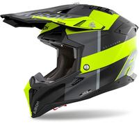 Airoh Aviator 3 Monarch Casco de motocross, negro mate/gris/amarillo, Talla L (59/60)