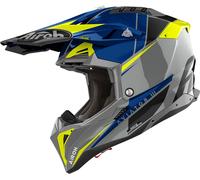 Airoh Aviator 3 Push, casco cruzado S male Gris/Azul/Amarillo Neón/Negro