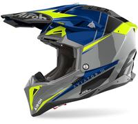 Airoh Aviator 3 Push Casco de motocross, azul, tamaño XS para Hombres
