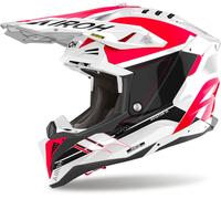 Airoh Aviator 3 Saber Casco de motocross, blanco-rojo, tamaño XS para Hombres